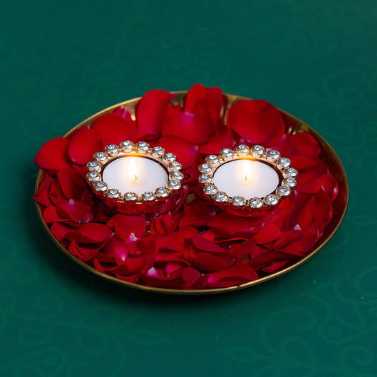 Diamond Tea-light Holder 2pcs