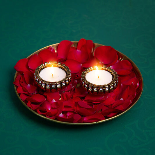 Diamond Matki Tea-light Holder 2pcs