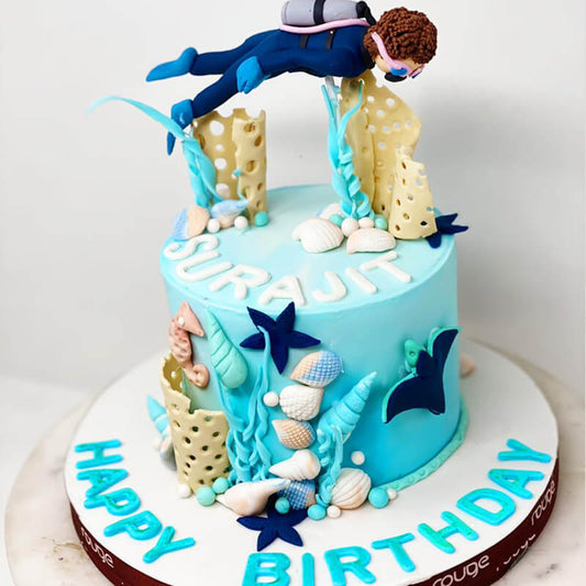 Scuba/Underwater Themed Chocolate Cake(1.4kgs)