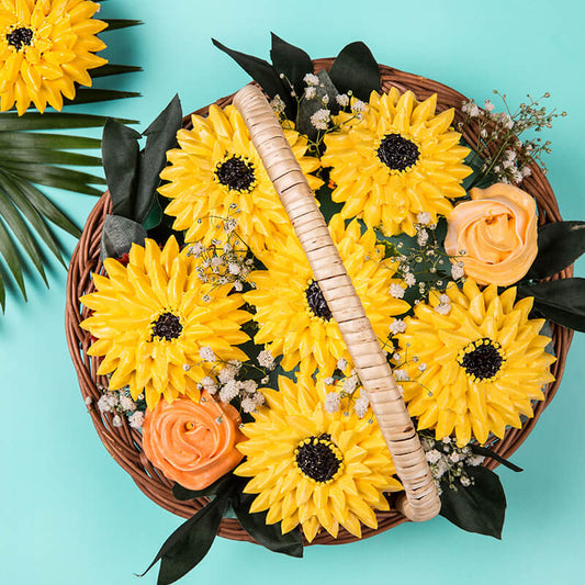 Assorted Floral Cupcake Basket/Bouquet (6 regular, 2 mini)