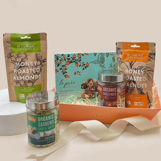 Roasted dry fruits gift hamper        